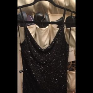 black sequined dress